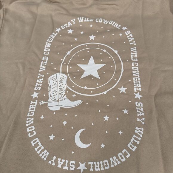 Womens Stay Wild Cowgirl Hoodie Tan by Wild Fable - Size XL - NWT - Picture 8 of 11